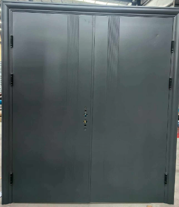 Anti-theft stainless steel door double open