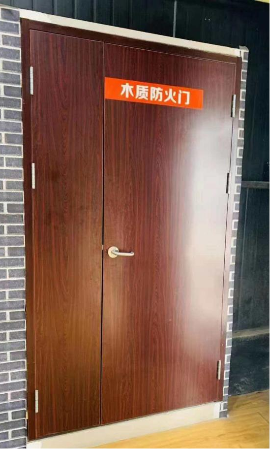 fire door double ope wooden color